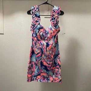 Lilly Pulitzer ruffle sleeves shift dress